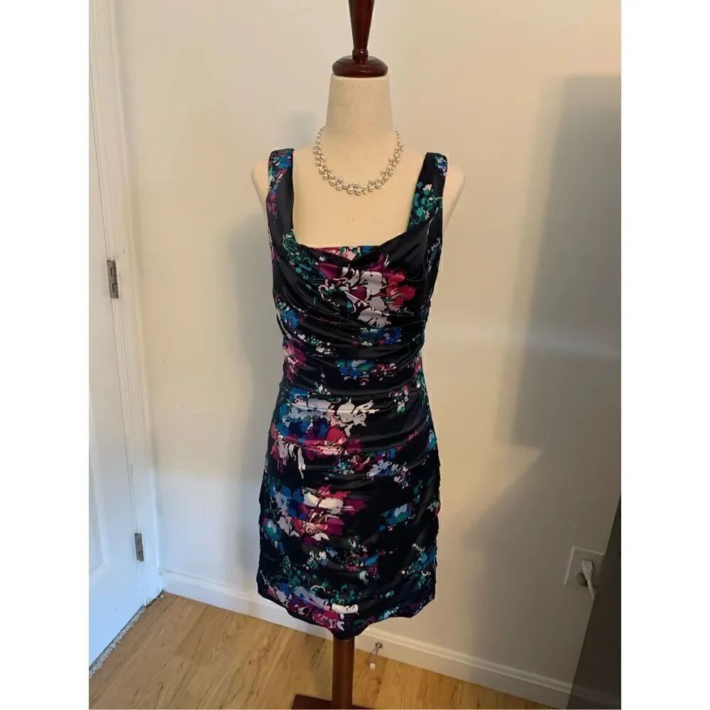Express size for floral dress, silk like material